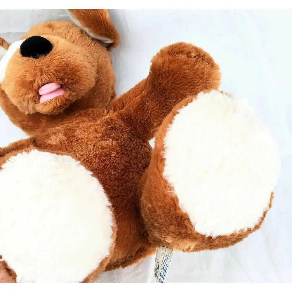 Build a Bear Sound Plush Dog Light Brown Puppy Doll with White on One Eye Barks